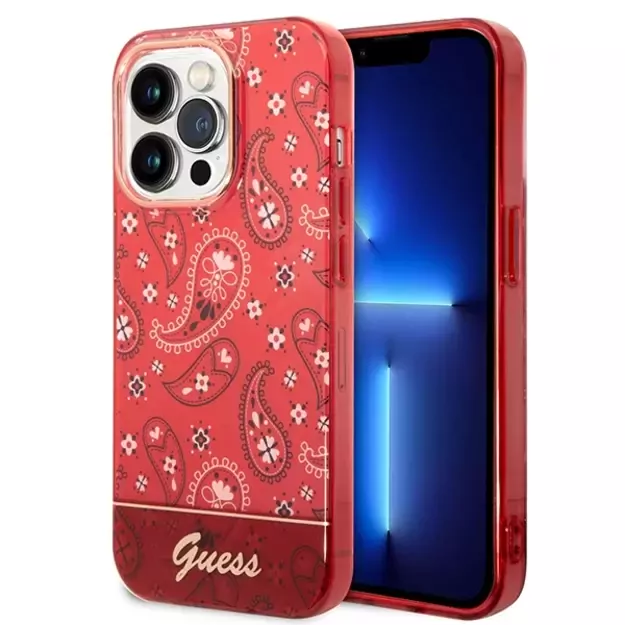 Guess GUHCP14LHGBNHR iPhone 14 Pro 6.1&quot  red/red hardcase Bandana Paisley