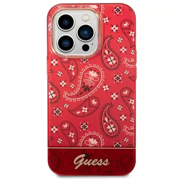 Guess GUHCP14LHGBNHR iPhone 14 Pro 6.1&quot  red/red hardcase Bandana Paisley 10