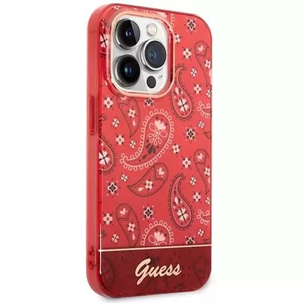 Guess GUHCP14LHGBNHR iPhone 14 Pro 6.1&quot  red/red hardcase Bandana Paisley 8