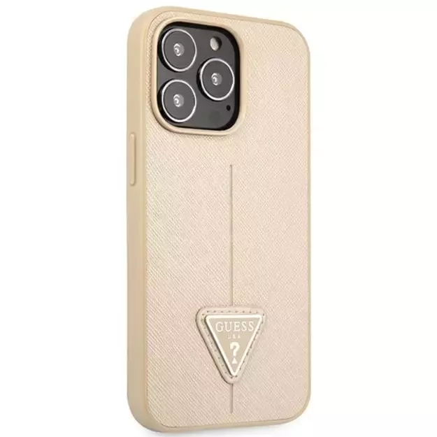 Guess GUHCP14LPSATLE iPhone 14 Pro 6,1 &quot beige / beige hardcase SaffianoTriangle Logo 3