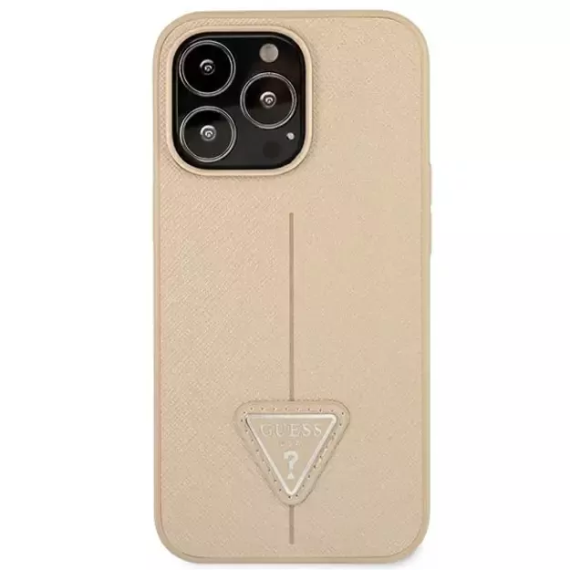 Guess GUHCP14LPSATLE iPhone 14 Pro 6,1 &quot beige / beige hardcase SaffianoTriangle Logo 2