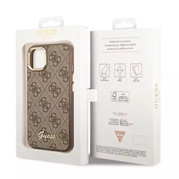 Guess GUHCP14MHG4SHW iPhone 14 Plus 6.7 &quot brown / brown hard case 4G Vintage Gold Logo 7