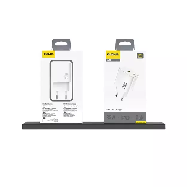 Dudao A27 25W GaN USB-C Wall Charger - White 2