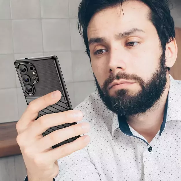 Thunder Case Samsung Galaxy S25 Ultra Silicone Armored Case - Black 12