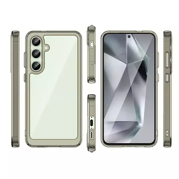 Outer Space Case with Gel Frame for Samsung Galaxy S24 FE - Clear Black 7