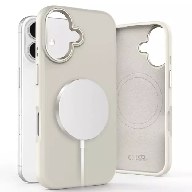 Tech-Protect Silicone PU MagSafe iPhone 16 Case - Beige