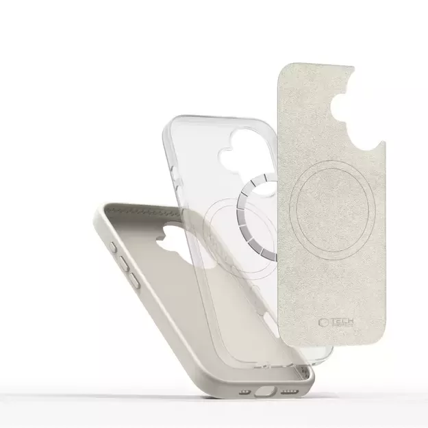 Tech-Protect Silicone PU MagSafe iPhone 16 Case - Beige 2