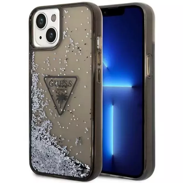 Guess GUHCP14MLFCTPK iPhone 14 Plus 6.7&quot  black/black hardcase Liquid Glitter Palm Collection