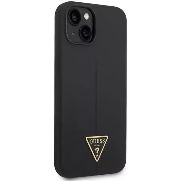 Guess GUHCP14MSLTGK iPhone 14 Plus 6.7&quot  black/black hardcase Silicone Triangle 3