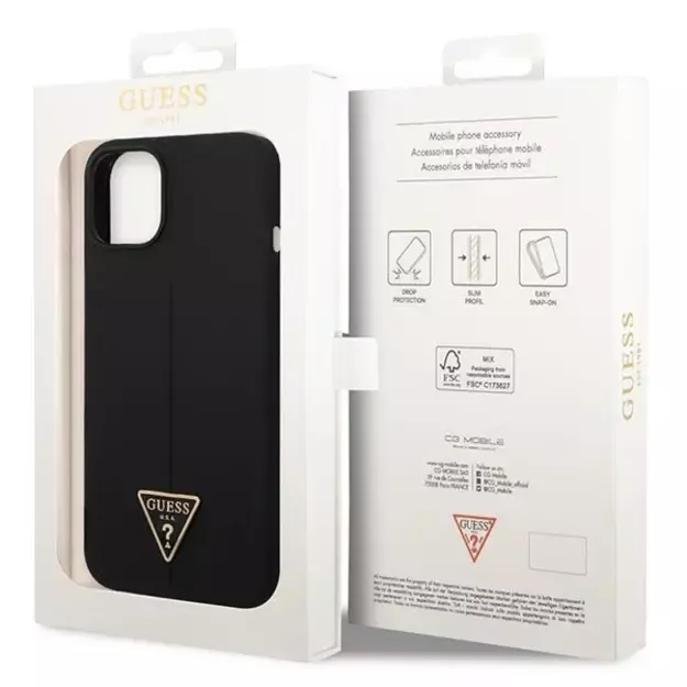 Guess GUHCP14MSLTGK iPhone 14 Plus 6.7&quot  black/black hardcase Silicone Triangle 7