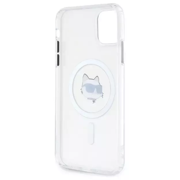 Karl Lagerfeld IML Metal Choupette Head MagSafe iPhone 11 Case - White 6