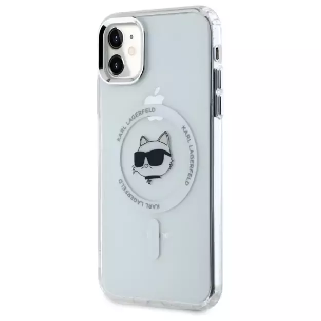 Karl Lagerfeld IML Metal Choupette Head MagSafe iPhone 11 Case - White 1