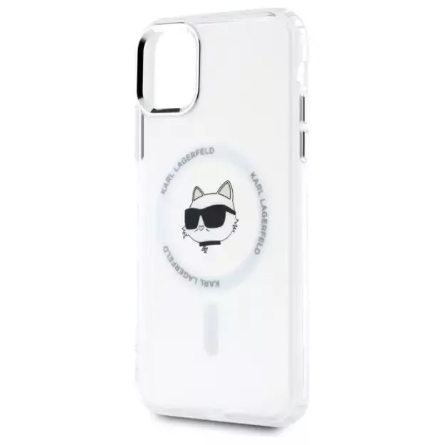Karl Lagerfeld IML Metal Choupette Head MagSafe iPhone 11 Case - White 5