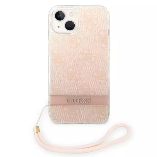 Guess GUOHCP14MH4STP iPhone 14 Plus 6.7 &quot pink / pink hardcase 4G Print Strap 1