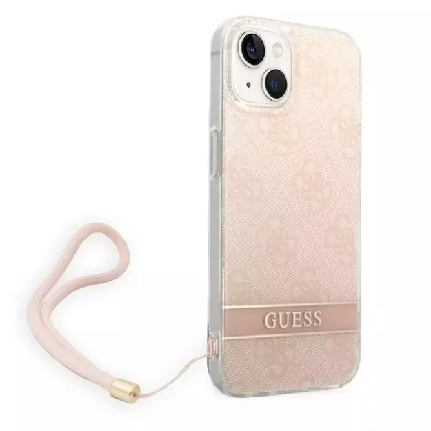 Guess GUOHCP14MH4STP iPhone 14 Plus 6.7 &quot pink / pink hardcase 4G Print Strap 2