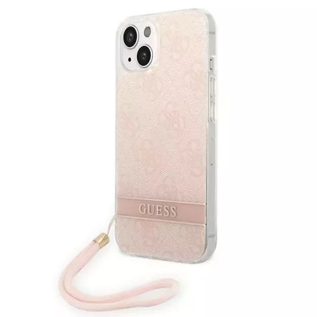 Guess GUOHCP14MH4STP iPhone 14 Plus 6.7 &quot pink / pink hardcase 4G Print Strap