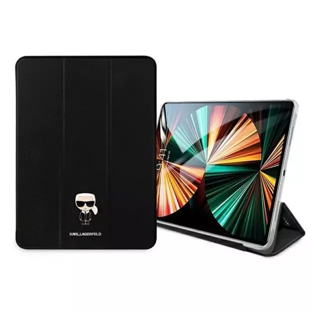 Karl Lagerfeld KLFC12OKMK iPad 12.9  Pro 2021 Book Cover czarny/black Saffiano Karl Iconic 6