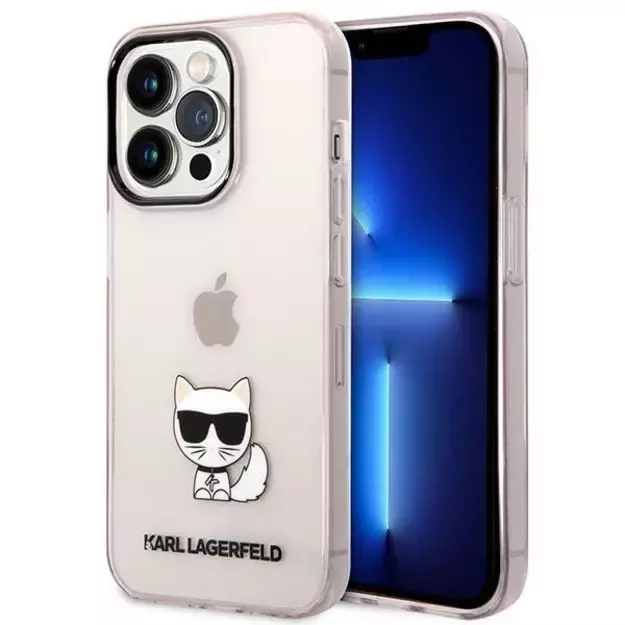 Karl Lagerfeld KLHCP14LCTTRI iPhone 14 Pro 6.1 &quot hardcase pink / pink Transparent Choupette Body