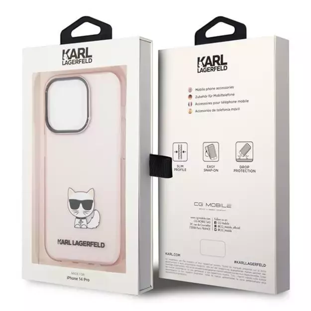 Karl Lagerfeld KLHCP14LCTTRI iPhone 14 Pro 6.1 &quot hardcase pink / pink Transparent Choupette Body 6