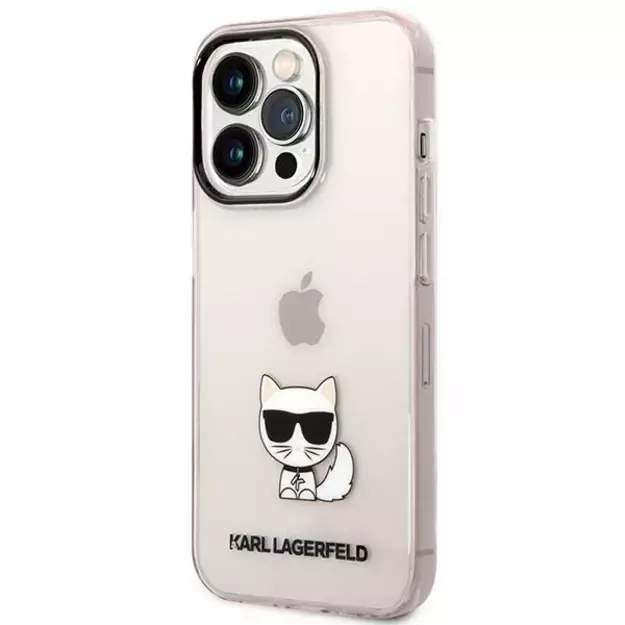 Karl Lagerfeld KLHCP14LCTTRI iPhone 14 Pro 6.1 &quot hardcase pink / pink Transparent Choupette Body 1