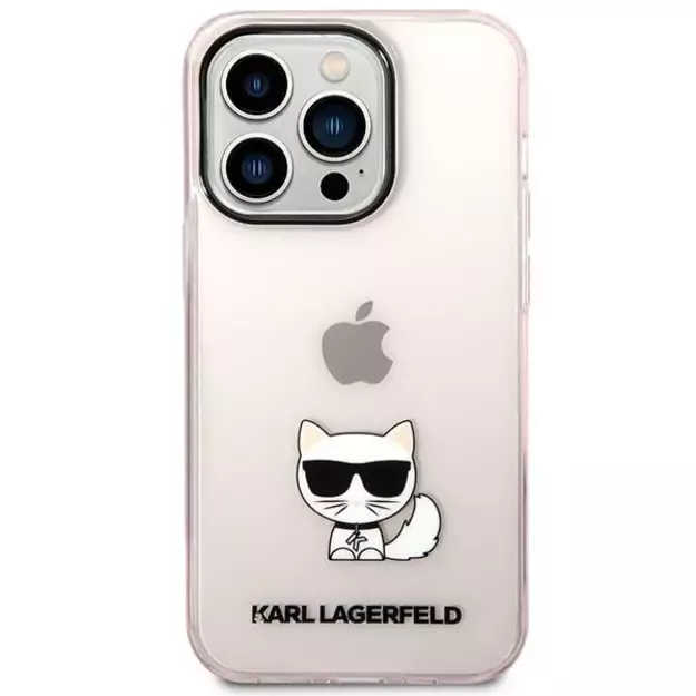 Karl Lagerfeld KLHCP14LCTTRI iPhone 14 Pro 6.1 &quot hardcase pink / pink Transparent Choupette Body 2