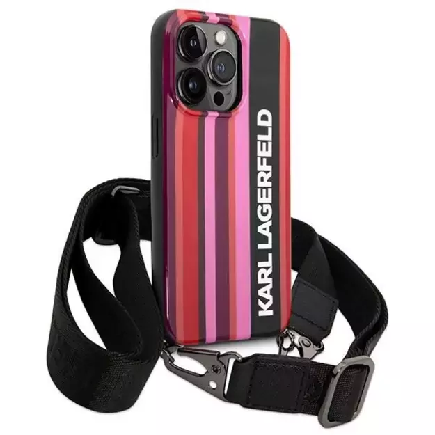 Karl Lagerfeld KLHCP14LSTSTP iPhone 14 Pro 6,1  hardcase różowy/pink Color Stripes Strap 8