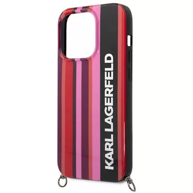 Karl Lagerfeld KLHCP14LSTSTP iPhone 14 Pro 6,1  hardcase różowy/pink Color Stripes Strap 10