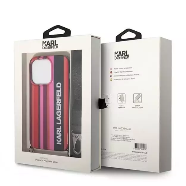 Karl Lagerfeld KLHCP14LSTSTP iPhone 14 Pro 6,1  hardcase różowy/pink Color Stripes Strap 12