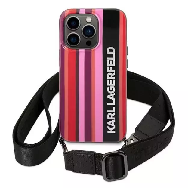 Karl Lagerfeld KLHCP14LSTSTP iPhone 14 Pro 6,1  hardcase różowy/pink Color Stripes Strap 7