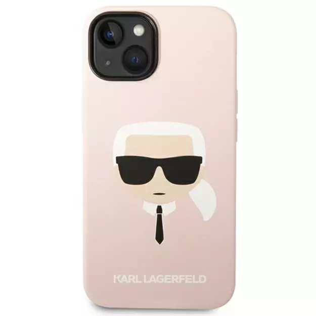 Karl Lagerfeld KLHMP14MSLKHLP iPhone 14 Plus 6,7  hardcase jasnoróżowy/light pink Silicone Karl`s Head Magsafe 13