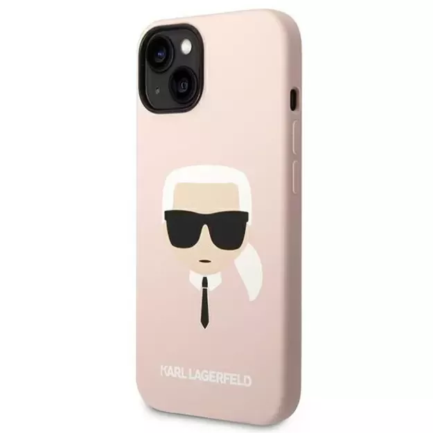 Karl Lagerfeld KLHMP14MSLKHLP iPhone 14 Plus 6,7  hardcase jasnoróżowy/light pink Silicone Karl`s Head Magsafe 12