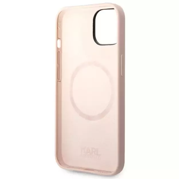 Karl Lagerfeld KLHMP14MSLKHLP iPhone 14 Plus 6,7  hardcase jasnoróżowy/light pink Silicone Karl`s Head Magsafe 3