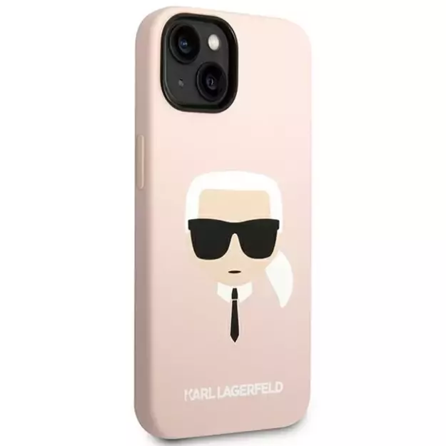 Karl Lagerfeld KLHMP14MSLKHLP iPhone 14 Plus 6,7  hardcase jasnoróżowy/light pink Silicone Karl`s Head Magsafe 14
