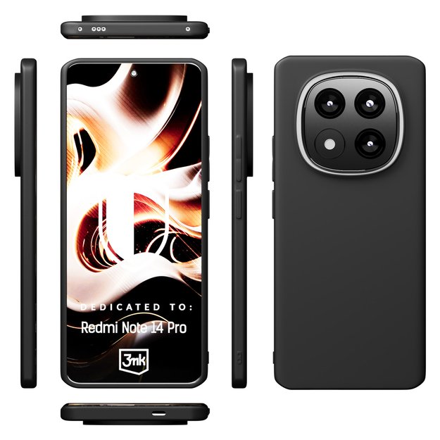 3mk Matt Case for Xiaomi Redmi Note 14 Pro - black 3