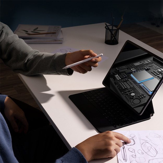 [RETURNED ITEM] Baseus Smooth Writing 2 active tip stylus for iPad with replaceable tip - white 3