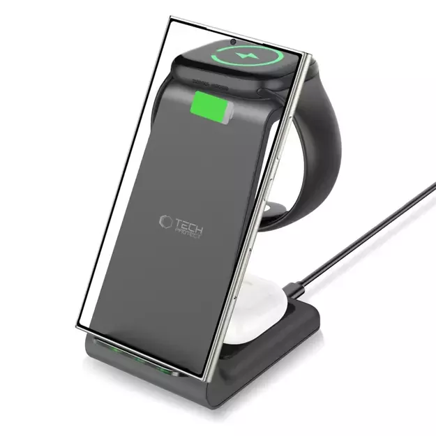 Tech-Protect QI15W-A36 3in1 Charging Station for Android - Black 8