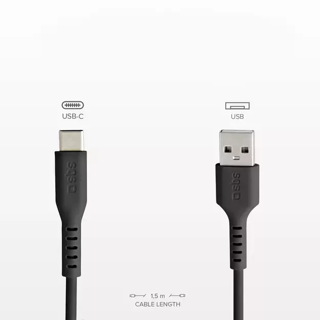 SBS TECABLEMICROC15K USB-A - USB-C Cable 1.5m - Black 10