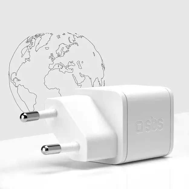 SBS TETRGAN1C20W 20W GaN Wall Charger with Power Delivery - White 3