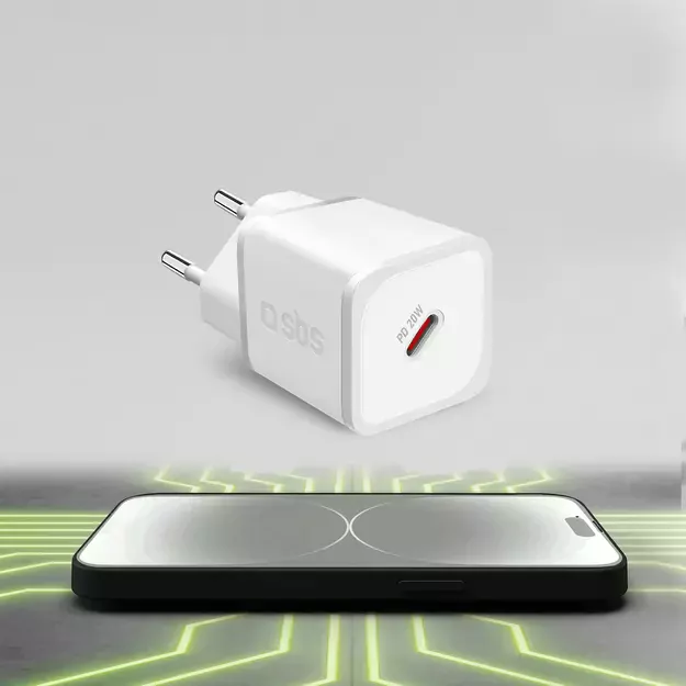 SBS TETRGAN1C20W 20W GaN Wall Charger with Power Delivery - White 4