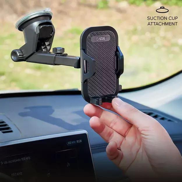 SBS TEHWSUPWIND smartphone holder telescopic with suction cup - black 10