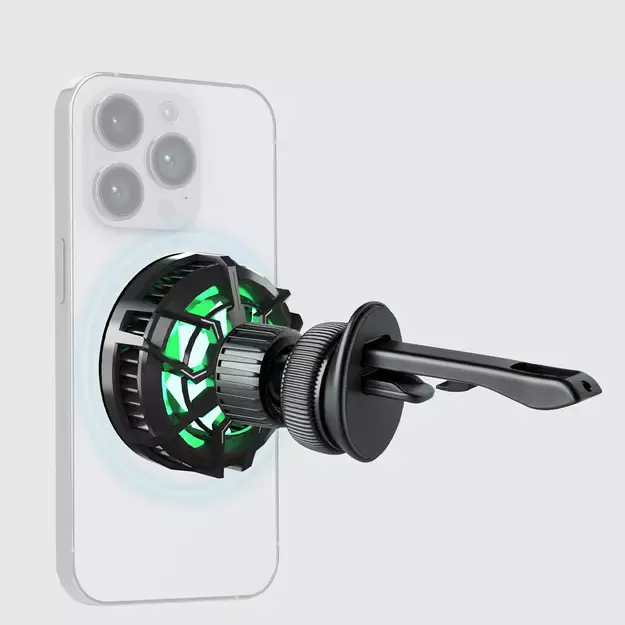 Smartphone holder with inductive charger SBS TESUPFANWIR15W 15W for air vent, with cooling - black 18