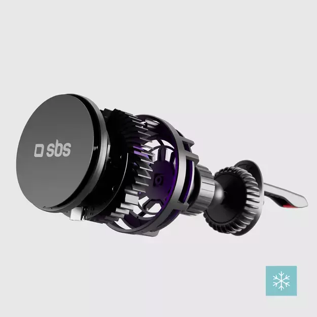 Smartphone holder with inductive charger SBS TESUPFANWIR15W 15W for air vent, with cooling - black 20