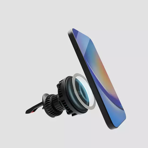 Smartphone holder with inductive charger SBS TESUPFANWIR15W 15W for air vent, with cooling - black 21