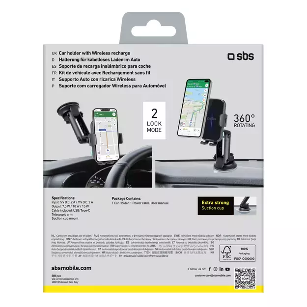 SBS TESUPEXTWIR15W 15W Wireless Charger Holder - Black 6