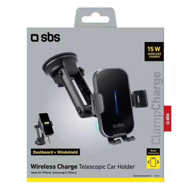 SBS TESUPEXTWIR15W 15W Wireless Charger Holder - Black 5