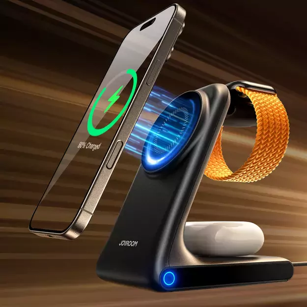 Joyroom JR-W15 Wireless Charger 3 in 1 Charging Station with MagSafe - Black 10