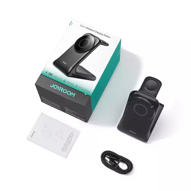 Joyroom JR-W15 Wireless Charger 3 in 1 Charging Station with MagSafe - Black 2