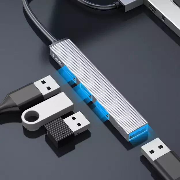 Orico AH-A13 USB-A Hub Docking Station 1x USB-A 3.0 + 3x USB-A 2.0 - Gray 3