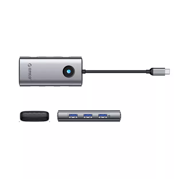 Orico PW11-6P USB-C Hub Docking Station 3x USB-A 3.0 + 1x USB-C 2.0 + 1x HDMI - Gray 1
