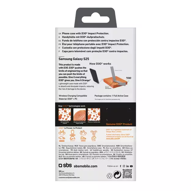 SBS D3O Case for Samsung Galaxy S25 - Black 2